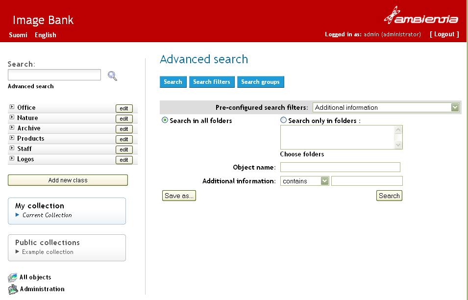 42 (65) Picture 39, Search A search can be specified by adding search groups and search filters.