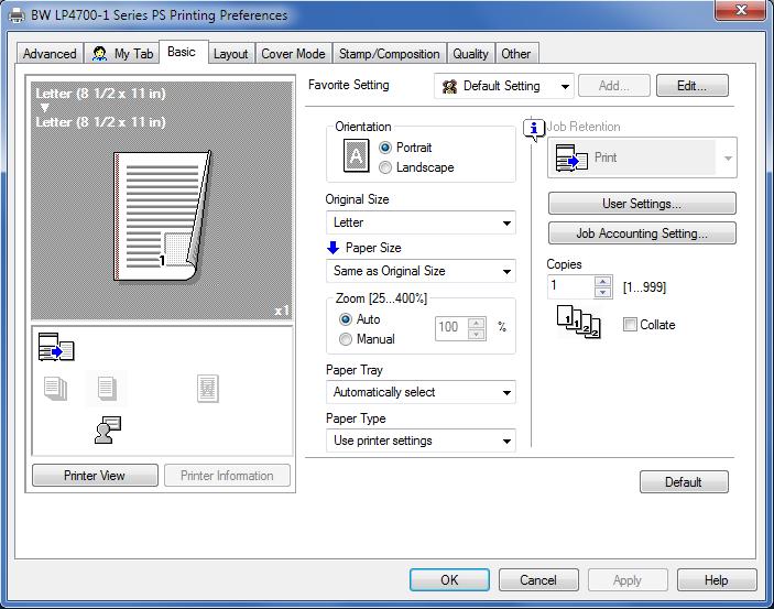 2 Printing Printing a document 1. From the Paper menu on the printer control panel, set the paper type and size to match the paper loaded. 2. Send the print job: For Windows users a.