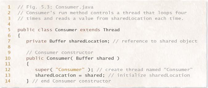 5.2.1 Java Multithreading Case Study, Part II: A Producer/Consumer Relationship in Java Figure