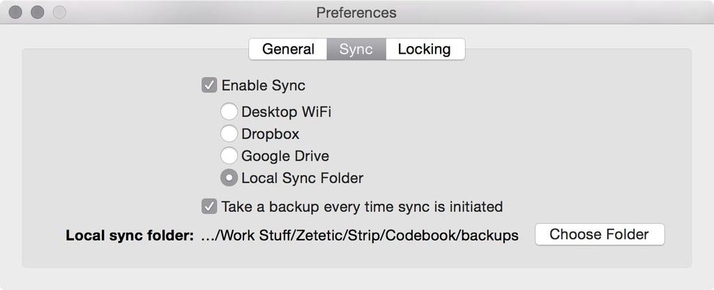 Set Sync Preference 1. Select Codebook->Preferences 2.