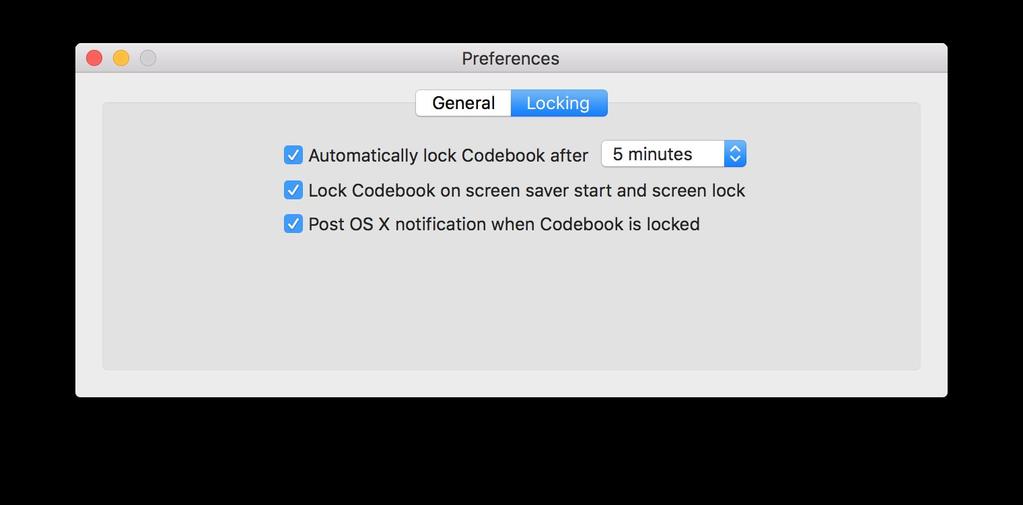 Autolock Leaves application unlocked for a designated period of time (default 5 minutes) Automatically locks application when timer expires Allows more