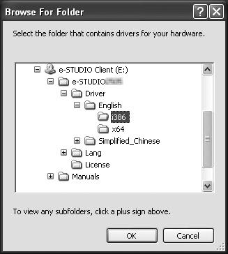 7 Select the folder on the DVD that contains the drivers, and click [OK].