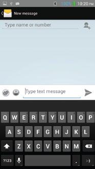 ENGLISH Texting Composing text messages 1. Touch the text icon on home screen. 2.