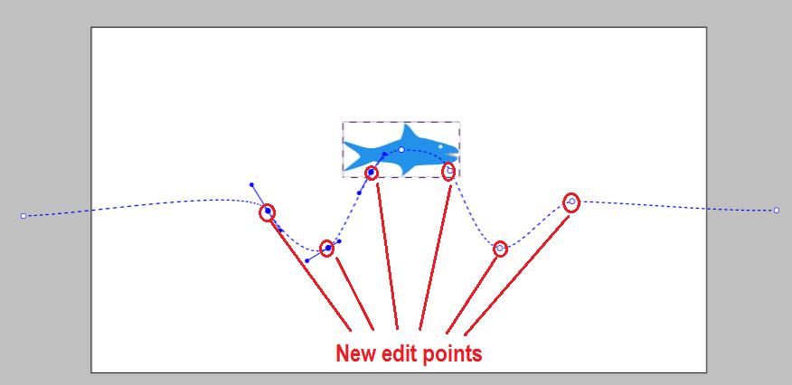 3. Double-click on the path to add new edit points, then move the edit points to reshape the path.