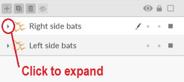 There are now only two layers in the layers list, one for the left-side bats and one