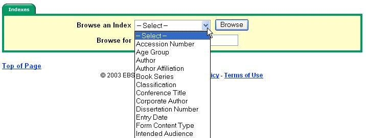 4. Click Browse to view your terms as they appear in the Authors Authority File. A Result List is displayed. 5.