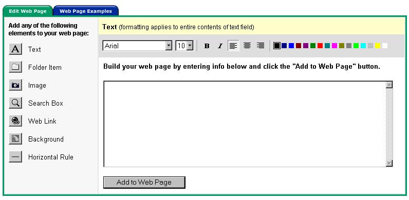 Creating a New Page To create a new page, click on the Page Composer link. The Create a New Page Screen appears. Type a description of your page in the Page Description field and click Continue.