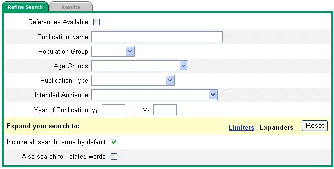 The Sub-toolbar The sub toolbar is available from the search screens, and will vary depending on the database and which features your library administrator selects.