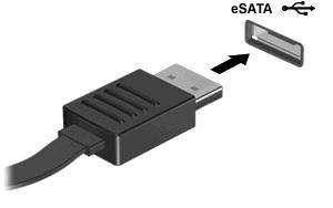 3 Using an esata device (select models only) An esata port connects an optional high-performance esata component, such as an esata external hard drive.
