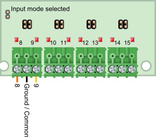 shared common between each input pair. These can be wired in the same way as the standard inputs.