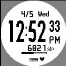 The heart icon on the Time screen indicates the connection status: If the heart icon is on, the chest strap and your watch are connected. If the heart icon is flashing, they are not connected.