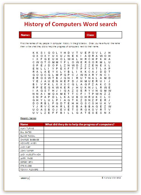 39 Word Search Complete the word search by finding the hidden names in the grid of key people listed at the bottom of the sheet.