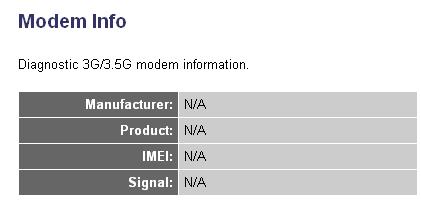 3-4-8 Modem Info You can use this function to check the status of the 3G/3.5G data card.