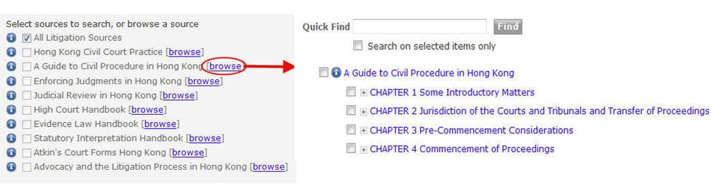 LITIGATION continued.. 2. Source Information. To learn more about the publishing information of a source, click the information icon next to the source name. 3. Search Terms.