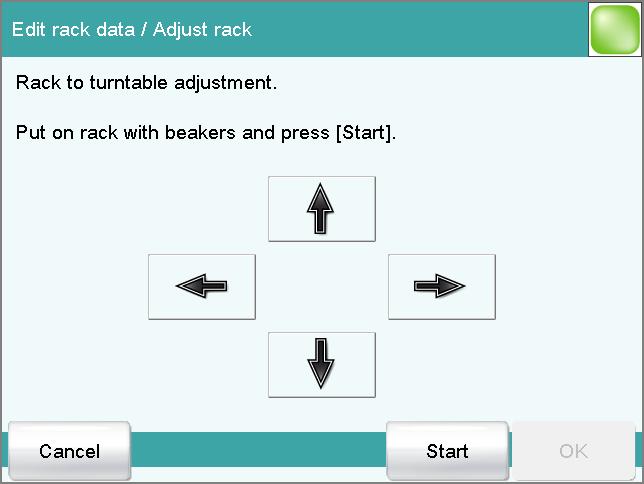 11.6 Sample racks 11.6.2 Rack adjustment off No check takes place. List of devices: Sample Processor Edit Racks Edit Adjust rack If necessary, each sample rack can be finely adjusted, i.e. the rack offset is determined in the direction of rotation.