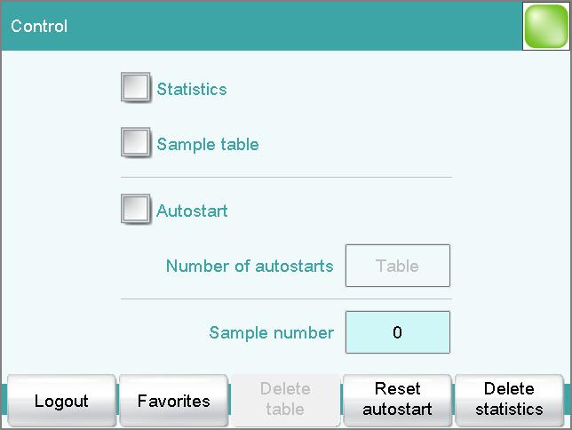 20.1 General 20 Sample table 20.1 General Main dialog: Sample table The sample table is a table in which the sample data for up to 999 samples can be entered.