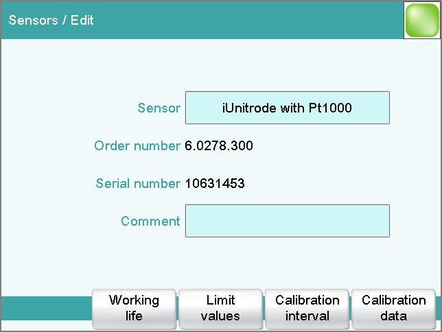 10.2 Editing the sensor data 10.2 Editing the sensor data Sensor list: Sensor New / Edit All of the data for the selected sensor is displayed in the dialog Sensors / Edit.