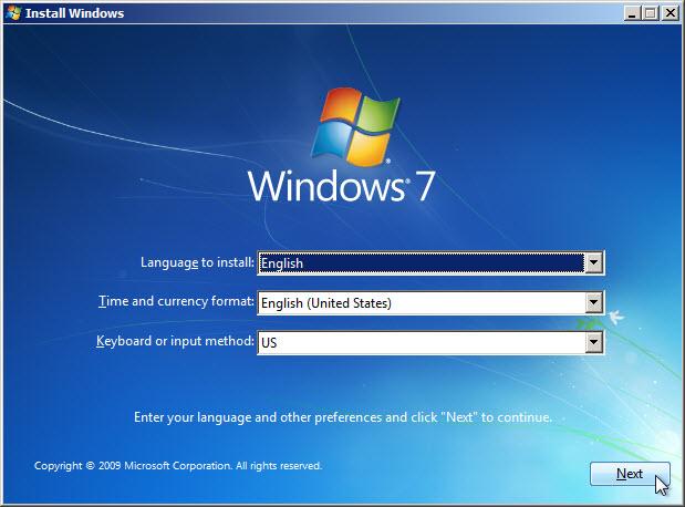 d. The Windows 7 boot screen appears. Step 2: Configuring Initial Settings a. The Install Windows window opens.