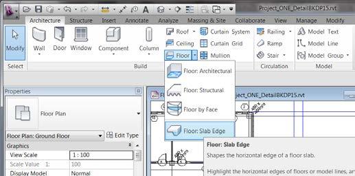 Click on Floor icon in the build panel and select Slab Edge Now you have done this with