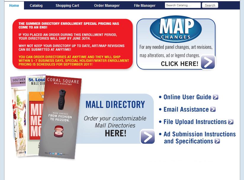 The Username is the Mall Name as it appears on the front of your directory, the Password