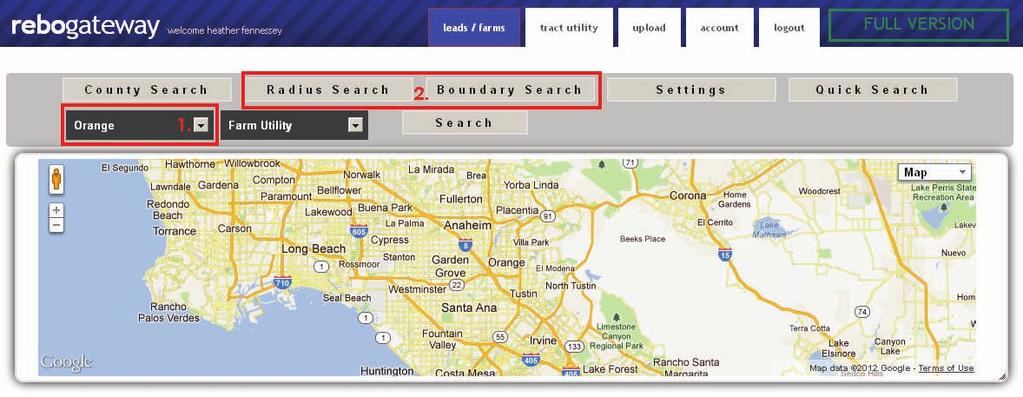 CREATING A FARM TO WATCH Step 1: Select the county wish to search for your farm in.