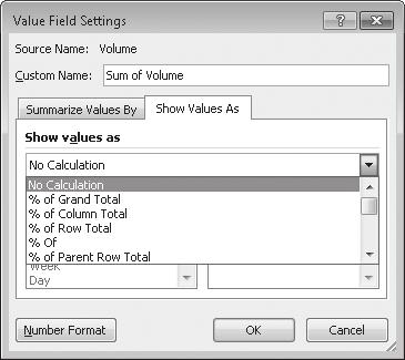 the total of all values displayed in the PivotTable. If you want, you can create a formula that incorporates a value from a PivotTable cell.