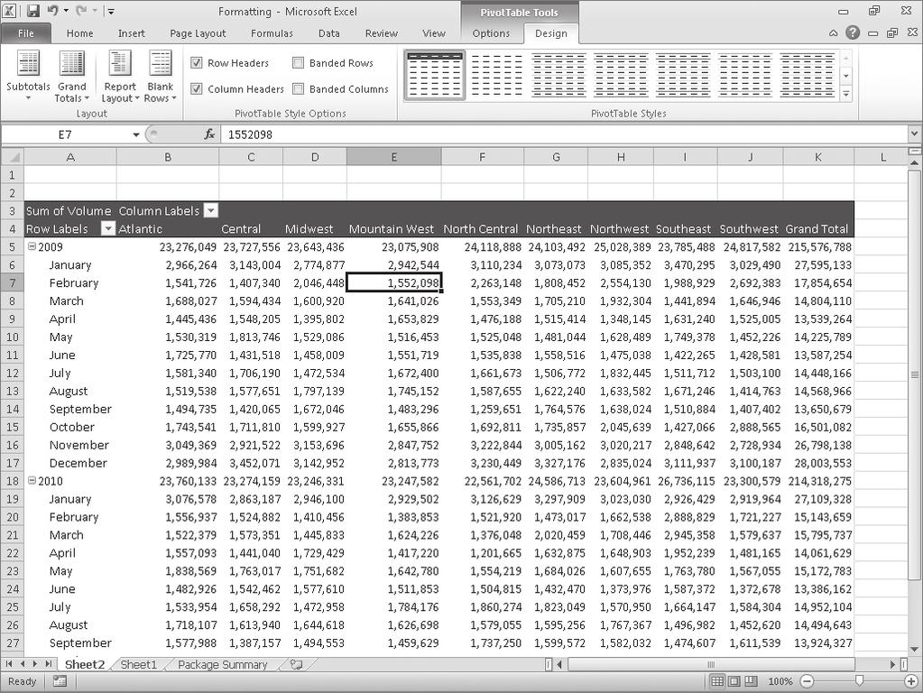 Excel formats your PivotTable using your custom PivotTable style. 20.