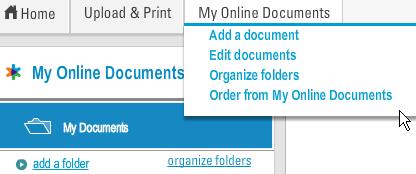 Edit documents: Displays the My Online Documents window to allow selecting a document for edit.