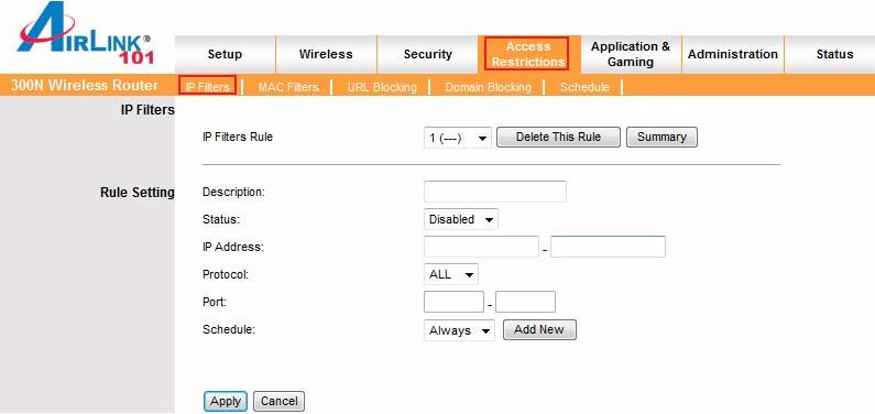 4 Access Restrictions You can setup policies that deny or allow specific clients to access the