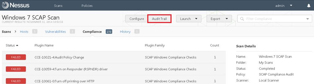 display results as expected, the scan s audit trail will show what errors were logged during the