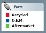 o O.E.M.: Original parts. o Aftermarket: Aftermarket mechanical parts. Preview: Recycled parts availability preview. This information is for reference only and has not been confirmed by the suppliers.