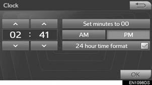 3. OTHER SETTINGS No. Function CLOCK SETTINGS Select to adjust the clock. ( P.38) Select to change the language. Select to set the sound beeps on/ off. 1 Display the General settings screen. ( P.37) 2 Select Clock.