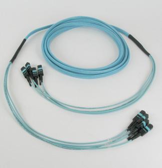 cable construction offers reduced raceway usage and looming neatness MTP connectors supplied