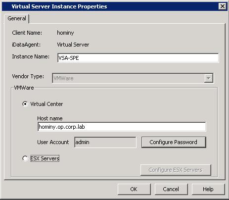 Select VMware from the drop down Vendor Type list. 3.