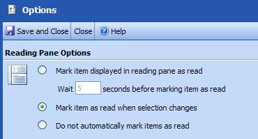 Outlook Web Access (OWA) PTHS District 209 Mark Previewed Items as Read or Unread Use the following options to determine whether items displayed in the Reading Pane will be marked as read or left as