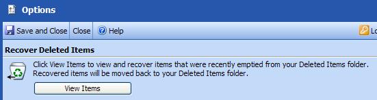 Recover Items You Have Deleted After you delete an item from your Deleted Items folder it is permanently deleted. However, you can recover a deleted item if you change your mind about deleting it.