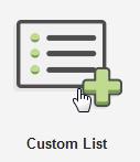 Custom Lists allow you to provide a set of links or areas to navigate in your app.