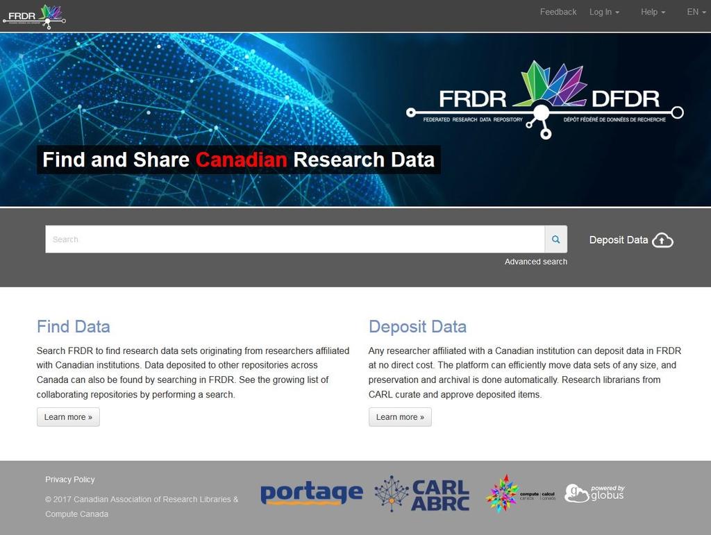 National preservation & discovery system Part of: Research Data Canada Federated Pilot Project Data