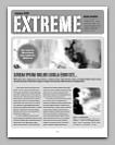 To try working in a page layout document, open the Extreme Newsletter template (choose File > New From Template Chooser, click Newsletters on the left, click Extreme Newsletter on the right, and