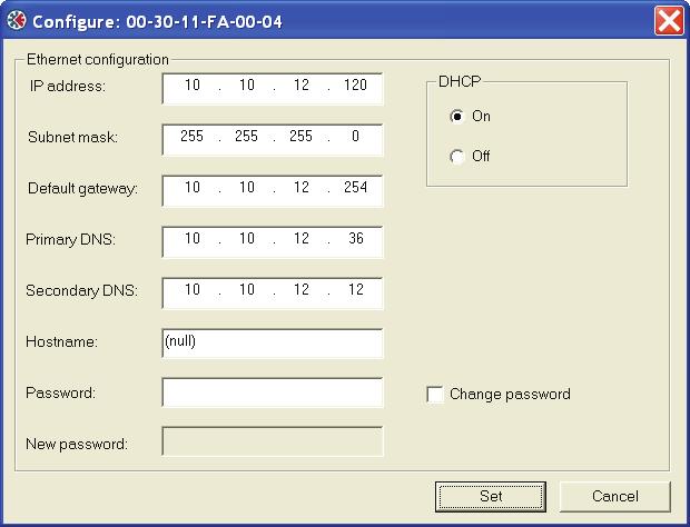 The program can be downloaded at HMS 1 website. Start the program and the main window will be opened. Figure 20 The Anybus IPconfig tool. The program scans the network for Anybus Ethernet modules.