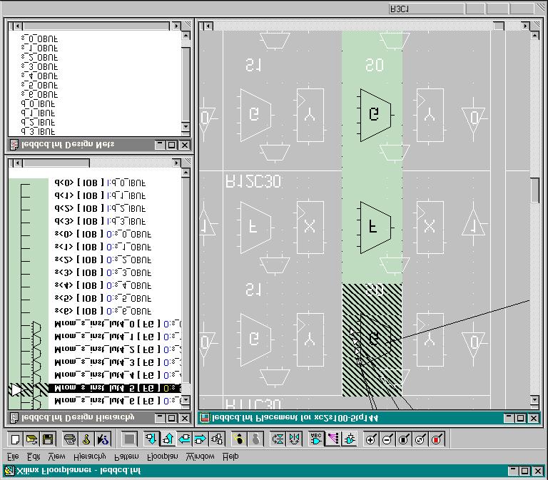 Now the Placement pane shows all the LUTs, flip-flops, carry-chains and tristate buffers included in each CLB.