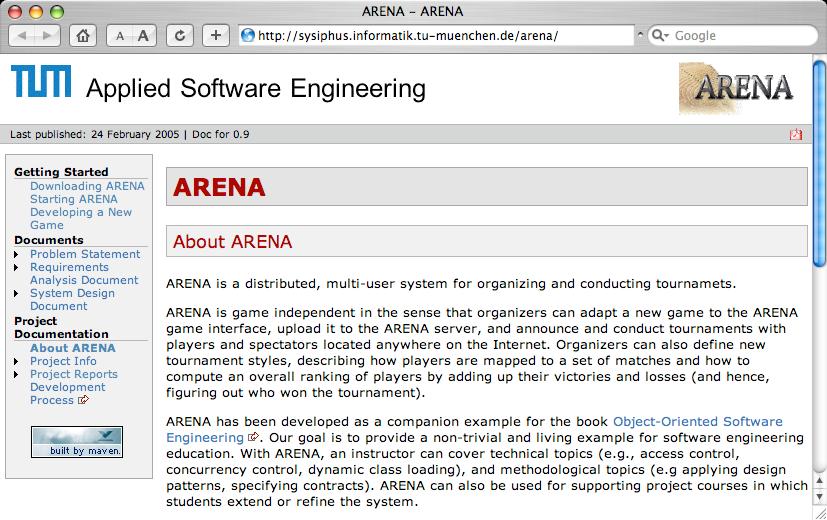 The ARENA Website