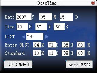 1) Set Daylight Saving Time option as "NO." 2) Assign Daylight Saving Time start and end times.