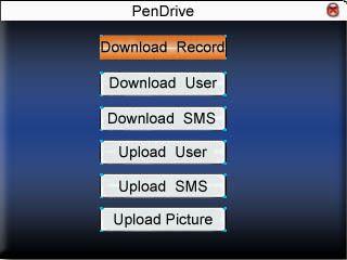6 USB Flash disk management Through the USB flash disk, import the user s information, the fingerprint template, the attendance data into and the Time & Attendance tracking software for processing,