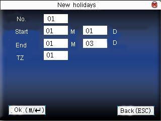 1) additional holidays Press a menu button, menu operation appear Scroll / button to select