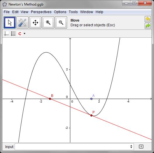 Figure 5: Finished Newton s method worksheet Creating Applets for the Web Before saving a GeoGebra worksheet as a web page, adjust the format to what you want the users to see.
