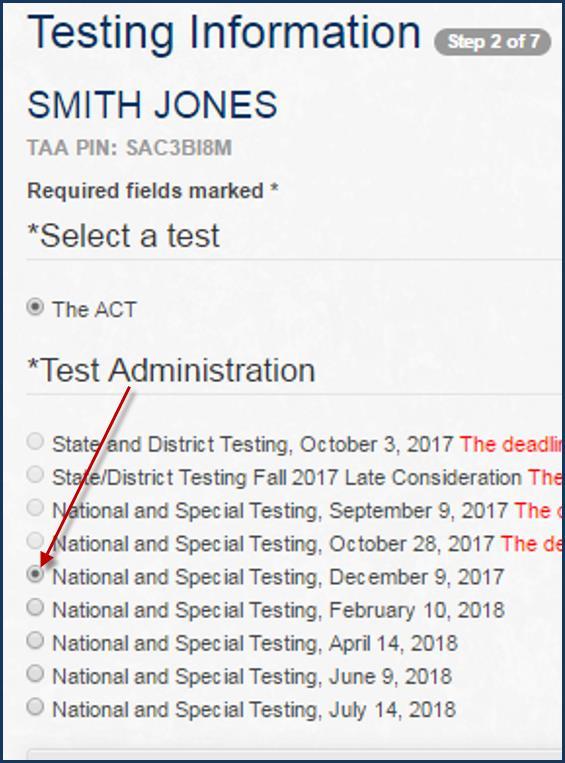 your school is participating in, or that was picked for your State Testing or District Testing program.