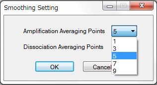 If desired, this point-number can be changed to any odd-number value from one to nine. A moving average is not performed if the point number is one. a. Select [Analysis] > [Smoothing] from the menu bar.