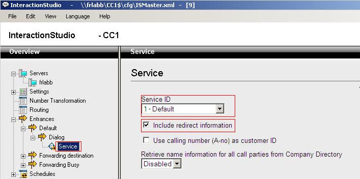 7.2.2. Configure Attendant Service Navigate to Entrances Default Dialog Service.