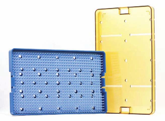 Plastic Sterilization Trays 10-Inch Trays - Featured Products Enhanced features of the 77-series trays include a slotted lid and raised node base surface to facilitate the
